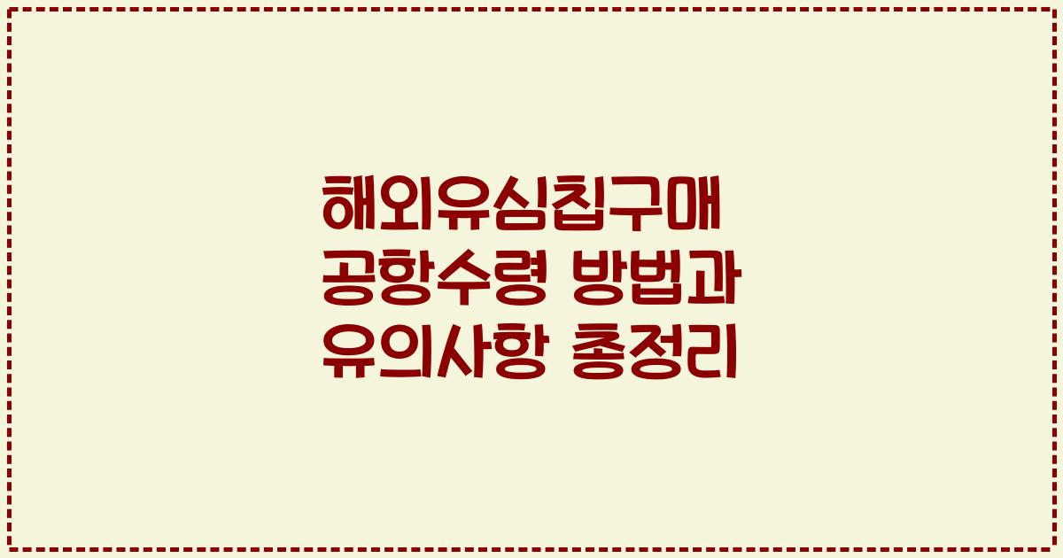 해외유심칩구매 공항수령 방법과 유의사항 총정리